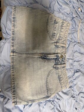 Hollister Light Blue Denim Mini Skirt